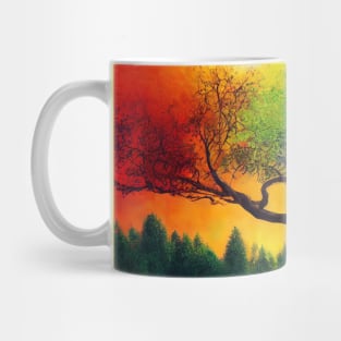 Colorful rainbow big tree Mug